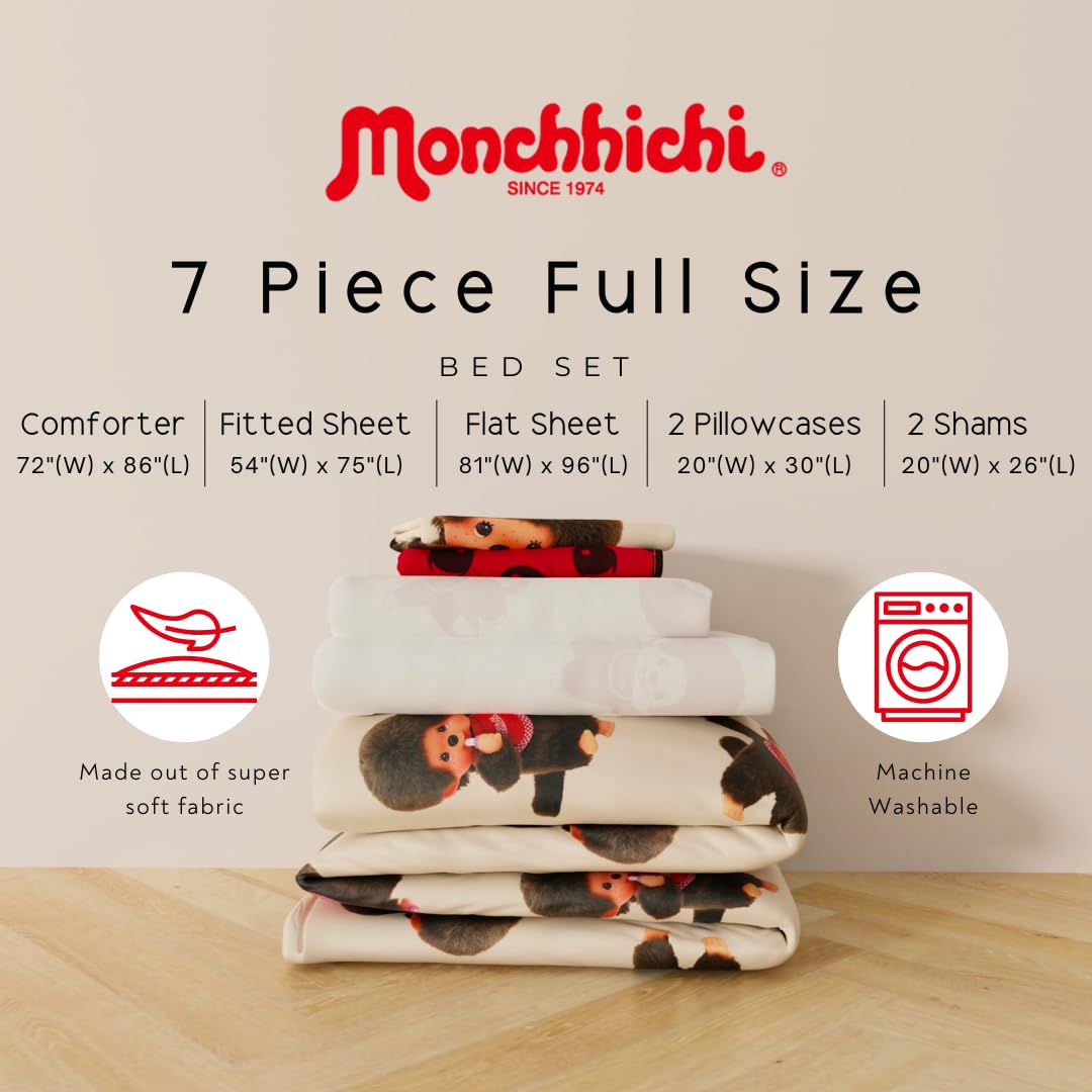 Amazon|Monchhichi 寝具 7点フルベッドセット、ソフトで心地よい Amazon|Monchhichi 寝具 7点フルベッドセット、ソフトで心地よい